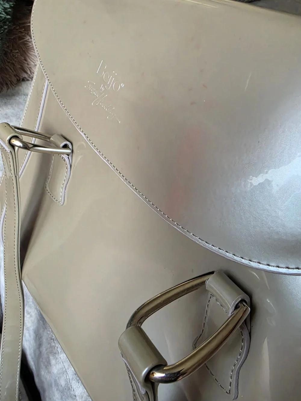 Beijo metallic silver tote handbag